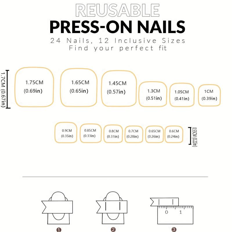 24pcs Nude Pink Square False Toenails with Flower - Summer French Tip