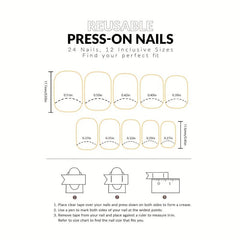 24 pcs Square Acrylic Nails Set for Women - Long Lasting & Stylish