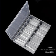 Clear Nail Tips 240pcs French Nail Tips Extra Long C Curve Nail Tips