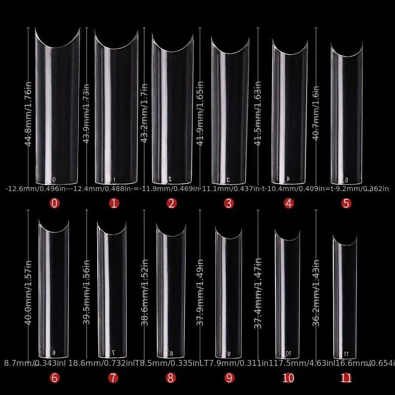 Clear Nail Tips 240pcs French Nail Tips Extra Long C Curve Nail Tips