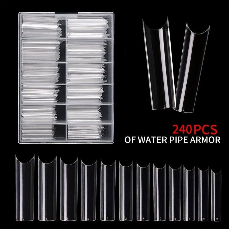 Clear Nail Tips 240pcs French Nail Tips Extra Long C Curve Nail Tips