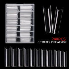Clear Nail Tips 240pcs French Nail Tips Extra Long C Curve Nail Tips