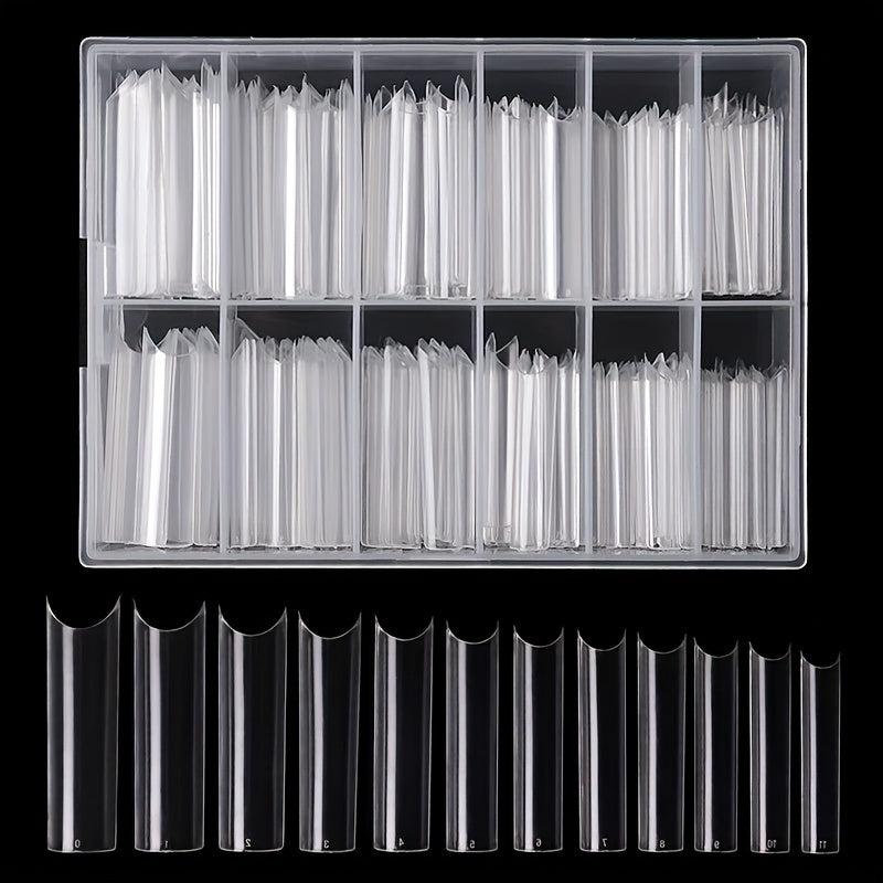 Clear Nail Tips 240pcs French Nail Tips Extra Long C Curve Nail Tips