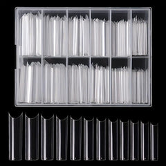 Clear Nail Tips 240pcs French Nail Tips Extra Long C Curve Nail Tips