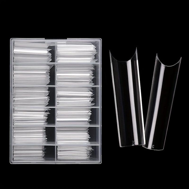 Clear Nail Tips 240pcs French Nail Tips Extra Long C Curve Nail Tips