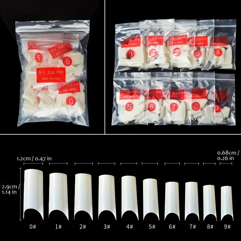 500 pcs French Acrylic False Nails Clear Tips Long Lasting