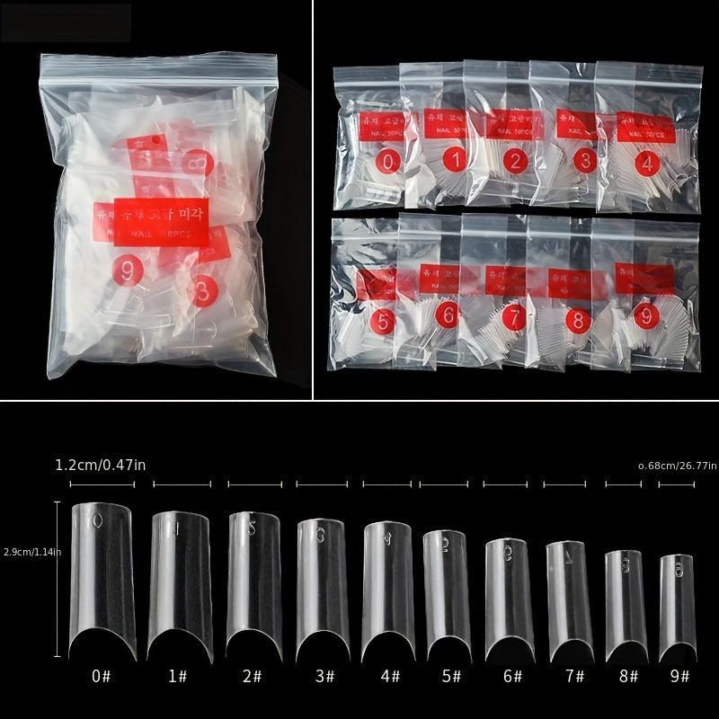500 pcs French Acrylic False Nails Clear Tips Long Lasting