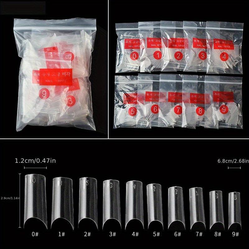 500 pcs French Acrylic False Nails Clear Tips Long Lasting