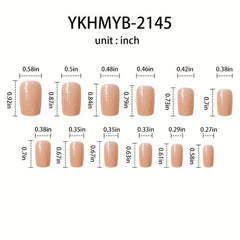 24pcs Glitter French Tip Press On Nails with Rhinestones