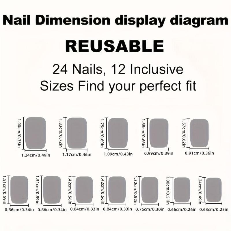 24pcs Daisy Press On Nails Matte Pink Square Acrylic False Nails