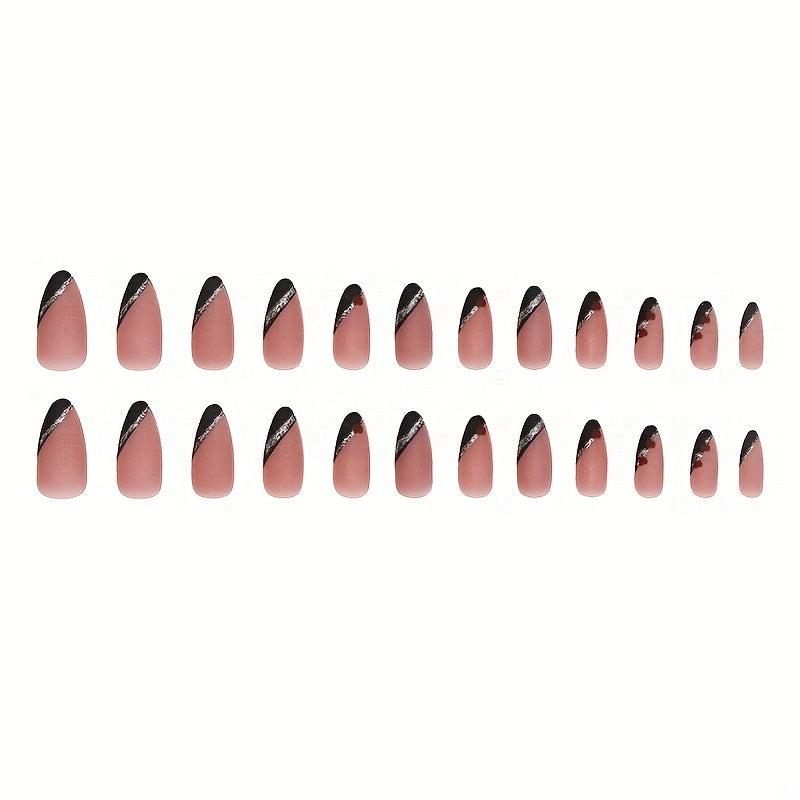 Glossy Almond Pink Press On Nails for Women & Girls