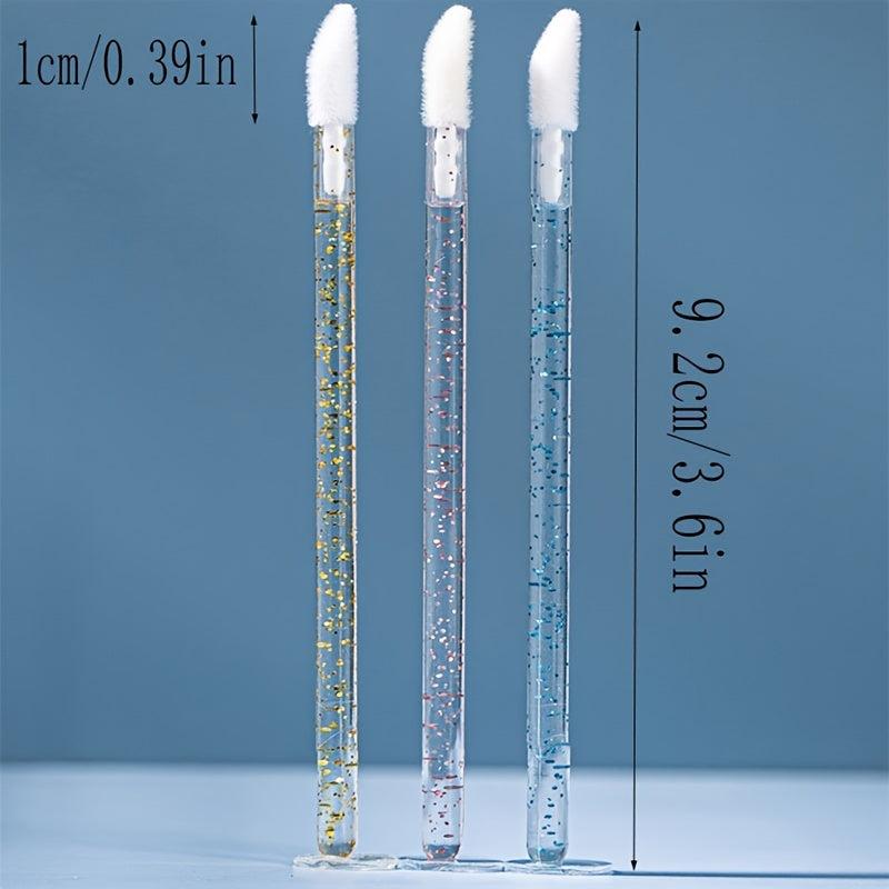 50pcs Disposable Crystal Rod Lip Brush Portable Glitter Lip Brush