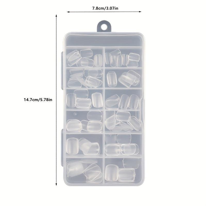 Clear Soft Gel Nail Tips Half Matte Full Cover Acrylic False Nail Extension