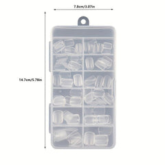 Clear Soft Gel Nail Tips Half Matte Full Cover Acrylic False Nail Extension