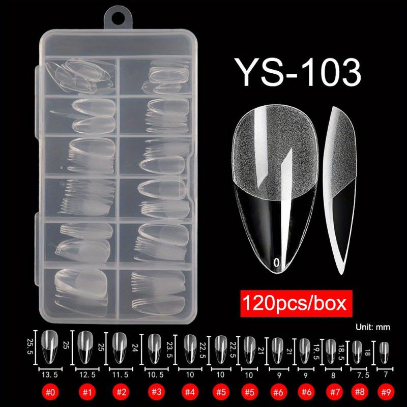 Clear Soft Gel Nail Tips Half Matte Full Cover Acrylic False Nail Extension