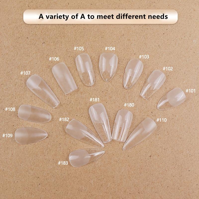 Clear Soft Gel Nail Tips Half Matte Full Cover Acrylic False Nail Extension
