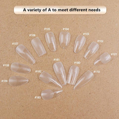 Clear Soft Gel Nail Tips Half Matte Full Cover Acrylic False Nail Extension