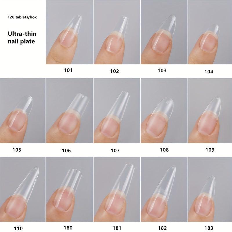 Clear Soft Gel Nail Tips Half Matte Full Cover Acrylic False Nail Extension
