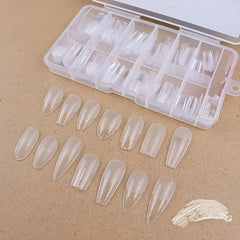 Clear Soft Gel Nail Tips Half Matte Full Cover Acrylic False Nail Extension