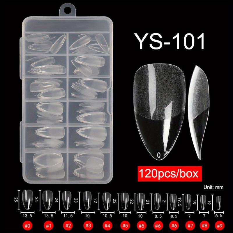 Clear Soft Gel Nail Tips Half Matte Full Cover Acrylic False Nail Extension
