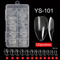 Clear Soft Gel Nail Tips Half Matte Full Cover Acrylic False Nail Extension