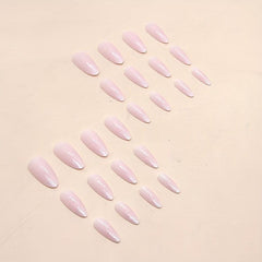 24pcs Pink Glitter Press On Nails Full Cover False Nails for Women