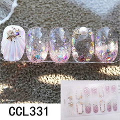 Y2K 3D Nail Strips Glossy Wraps Nail Polish Sticker Self Adhesive Decal