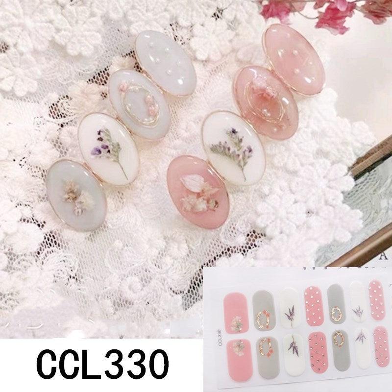 Y2K 3D Nail Strips Glossy Wraps Nail Polish Sticker Self Adhesive Decal