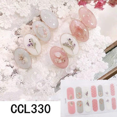 Y2K 3D Nail Strips Glossy Wraps Nail Polish Sticker Self Adhesive Decal