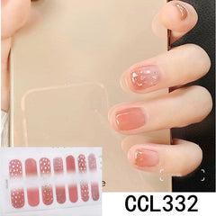 Y2K 3D Nail Strips Glossy Wraps Nail Polish Sticker Self Adhesive Decal