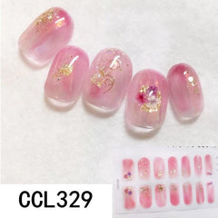 Y2K 3D Nail Strips Glossy Wraps Nail Polish Sticker Self Adhesive Decal