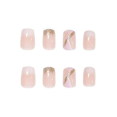 Bling Acrylic Press On Nails Medium Length Full Cover Tips