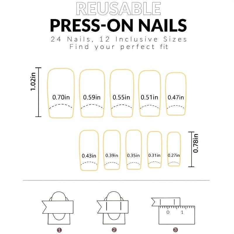 Bling Acrylic Press On Nails Medium Length Full Cover Tips