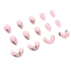 Pink Leopard Print & Stripe Press On Nails for Women & Girls