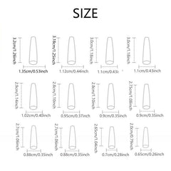 24pcs Orange Gradient Glitter Sequins Coffin Square False Nails