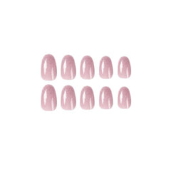 Pink Press On Nails Medium Almond Acrylic False Nails for Women and Girls