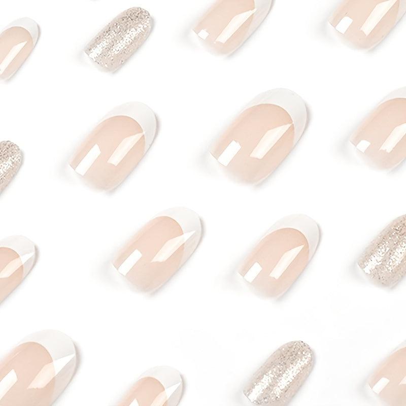 Nude Pink Press On Nails for Women Long Lasting Acrylic Tips