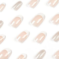 Nude Pink Press On Nails for Women Long Lasting Acrylic Tips