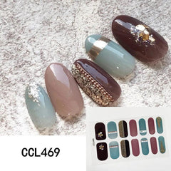 Y2K Glitter Nail Stickers Waterproof Nail Art for Spring & Summer