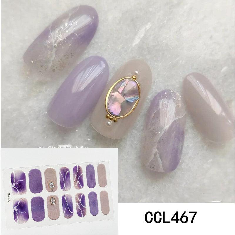 Y2K Glitter Nail Stickers Waterproof Nail Art for Spring & Summer