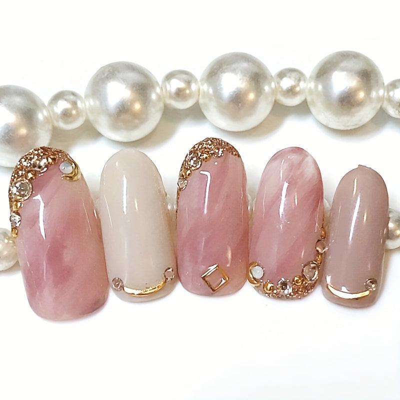 Y2K Glitter Nail Stickers Waterproof Nail Art for Spring & Summer