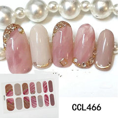 Y2K Glitter Nail Stickers Waterproof Nail Art for Spring & Summer