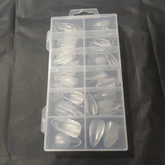 120pcs Soft Gel Nail Tips Half Matte Clear Short Almond Shaped False Nail Tips