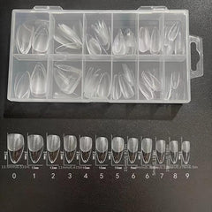 120pcs Soft Gel Nail Tips Half Matte Clear Short Almond Shaped False Nail Tips