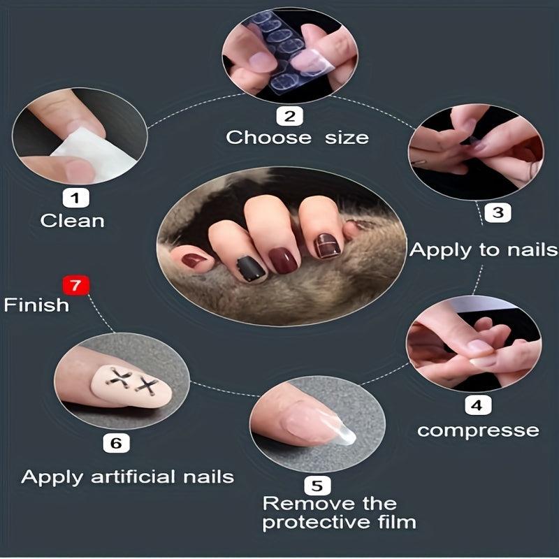 240pcs Waterproof Double Sided Adhesive Nail Tabs - Easy Apply