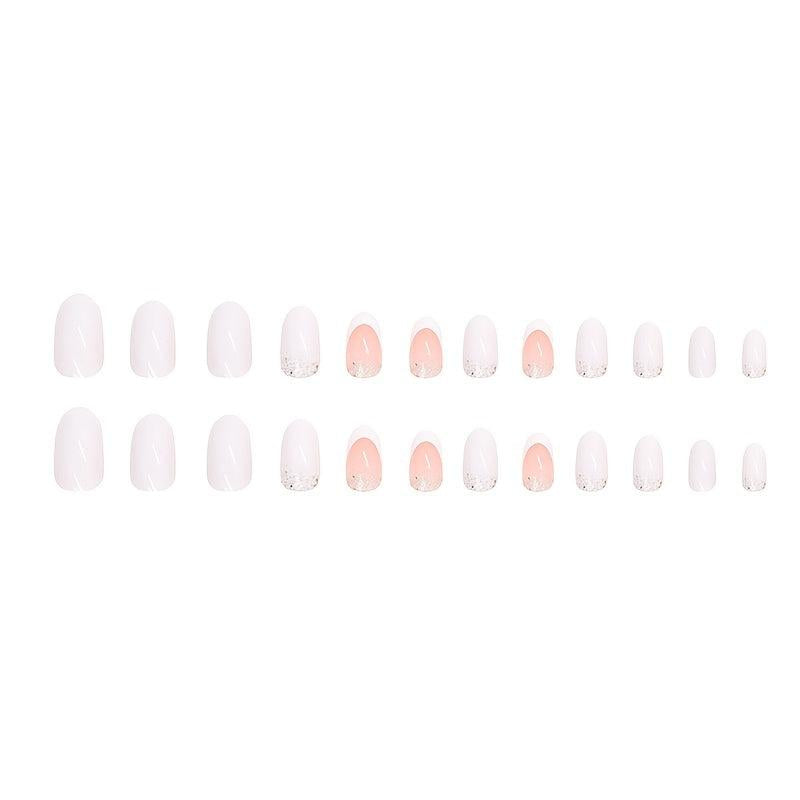 Glittery Full Cover Stick On Acrylic Nails for Women