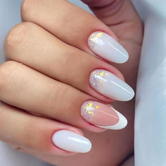 Glittery Full Cover Stick On Acrylic Nails for Women