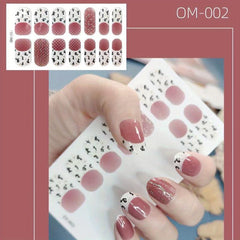 Leopard Print Glitter Nail Stickers Full Wrap Nail Decals