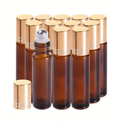 12pcs Glass Perfume Roller Bottles 10ml For Aromatherapy