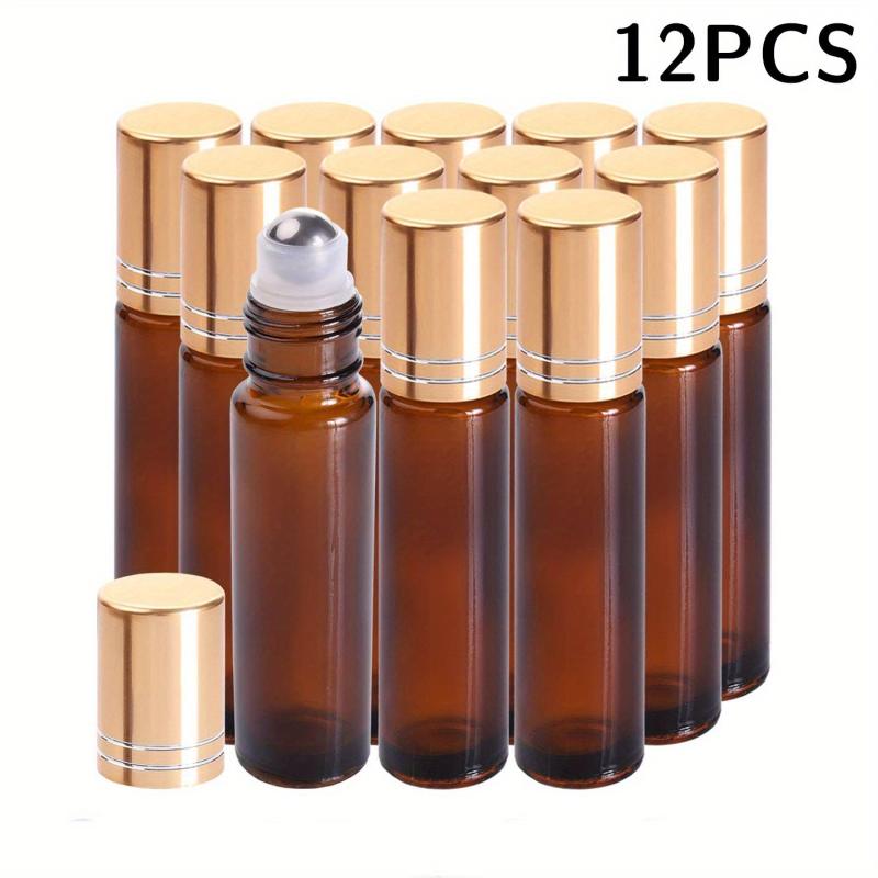 12pcs Glass Perfume Roller Bottles 10ml For Aromatherapy